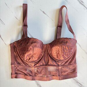 Mauve Quilted Longline Cage Bra